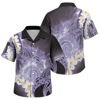 Piko Hawaiian Family Matching Off Shoulder Maxi Dress and Hawaiian Shirt Purple Galaxy Spiral Plumeria Tribal Patterns DT05 Son's Shirt Purple - Polynesian Pride