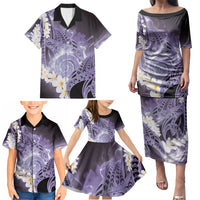 Piko Hawaiian Family Matching Puletasi and Hawaiian Shirt Purple Galaxy Spiral Plumeria Tribal Patterns DT05 - Polynesian Pride