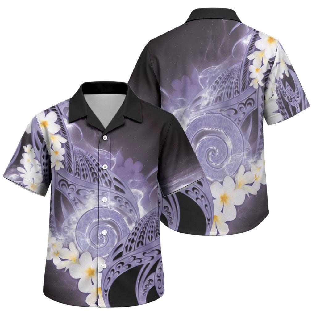 Piko Hawaiian Family Matching Puletasi and Hawaiian Shirt Purple Galaxy Spiral Plumeria Tribal Patterns DT05 Son's Shirt Purple - Polynesian Pride