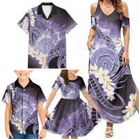 Piko Hawaiian Family Matching Summer Maxi Dress and Hawaiian Shirt Purple Galaxy Spiral Plumeria Tribal Patterns DT05 - Polynesian Pride