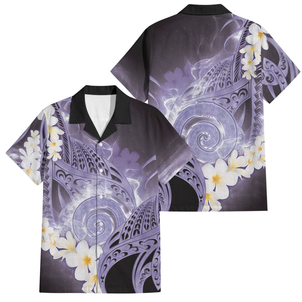 Piko Hawaiian Family Matching Tank Maxi Dress and Hawaiian Shirt Purple Galaxy Spiral Plumeria Tribal Patterns DT05 Dad's Shirt - Short Sleeve Purple - Polynesian Pride