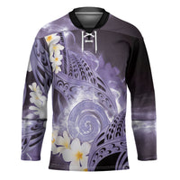 Piko Hawaiian Hockey Jersey Purple Galaxy Spiral Plumeria Tribal Patterns