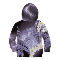 Piko Hawaiian Kid Hoodie Purple Galaxy Spiral Plumeria Tribal Patterns DT05 - Polynesian Pride