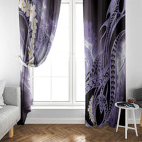 Piko Hawaiian Window Curtain Purple Galaxy Spiral Plumeria Tribal Patterns