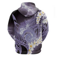 Piko Hawaiian Zip Hoodie Purple Galaxy Spiral Plumeria Tribal Patterns