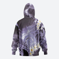 Piko Hawaiian Zip Hoodie Purple Galaxy Spiral Plumeria Tribal Patterns