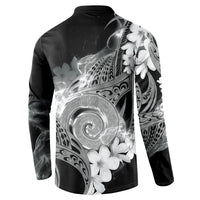 Piko Hawaiian Button Sweatshirt Monochrome Galaxy Spiral Plumeria Tribal Patterns