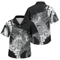 Piko Hawaiian Family Matching Summer Maxi Dress and Hawaiian Shirt Monochrome Galaxy Spiral Plumeria Tribal Patterns DT05 Son's Shirt Black - Polynesian Pride
