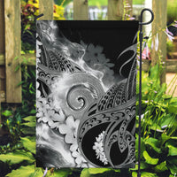 Piko Hawaiian Garden Flag Monochrome Galaxy Spiral Plumeria Tribal Patterns DT05 Garden Flag Black - Polynesian Pride
