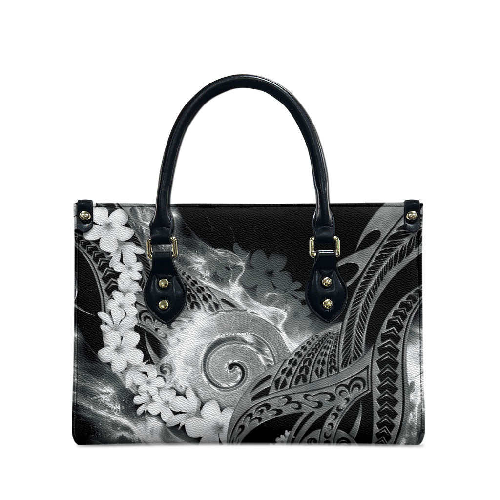 Piko Hawaiian Leather Bag Monochrome Galaxy Spiral Plumeria Tribal Patterns DT05 - Polynesian Pride