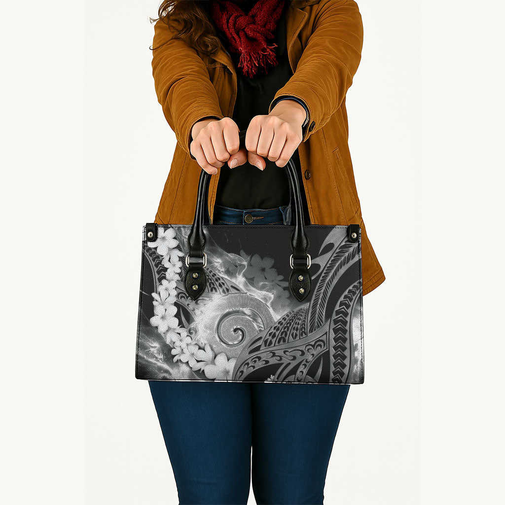Piko Hawaiian Leather Bag Monochrome Galaxy Spiral Plumeria Tribal Patterns DT05 - Polynesian Pride