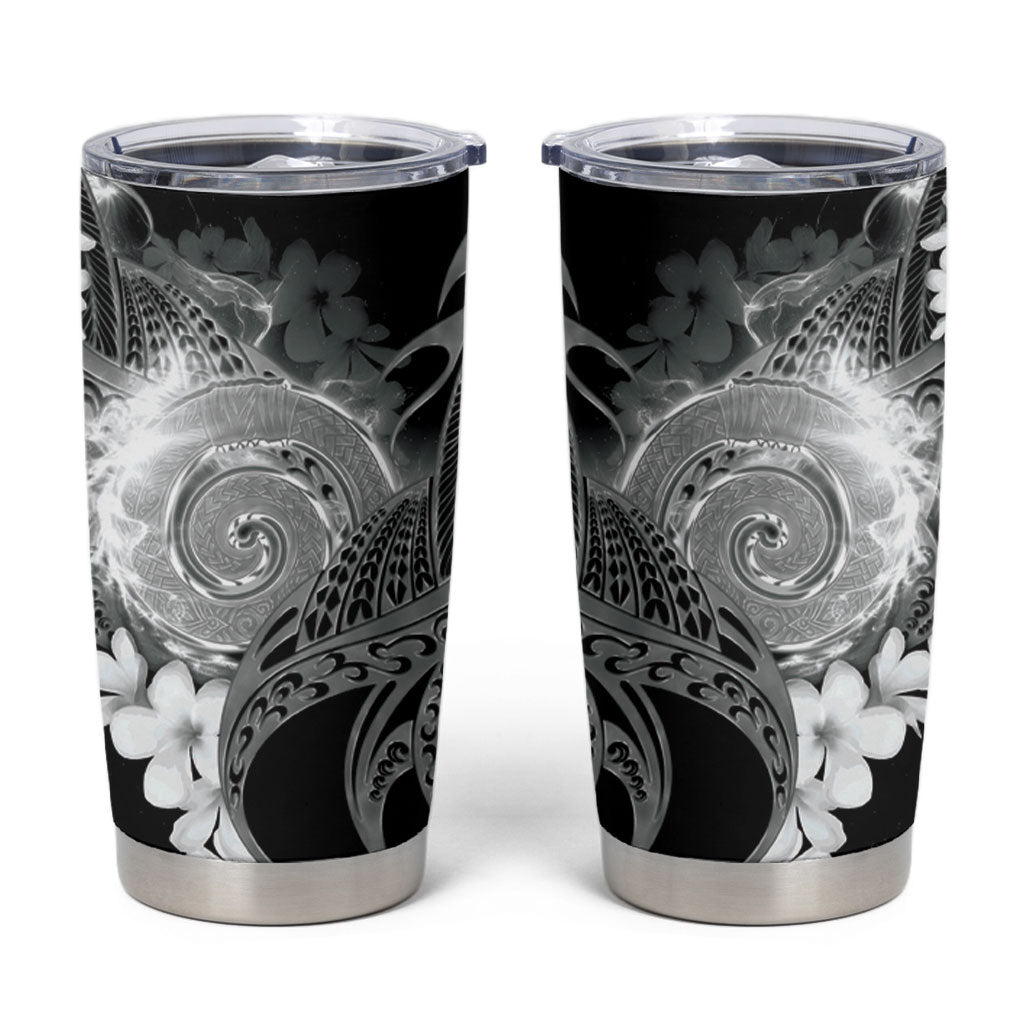 Piko Hawaiian Tumbler Cup Monochrome Galaxy Spiral Plumeria Tribal Patterns
