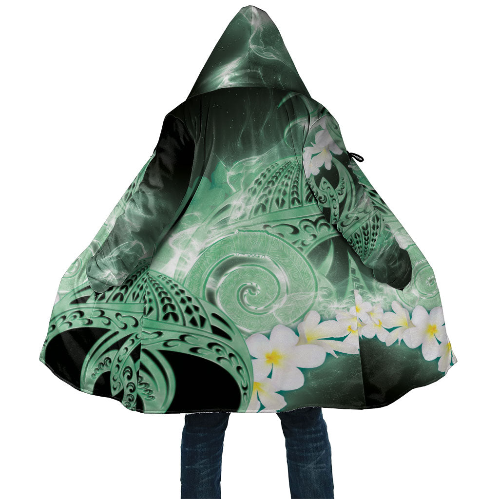 Piko Hawaiian Cloak Green Galaxy Spiral Plumeria Tribal Patterns