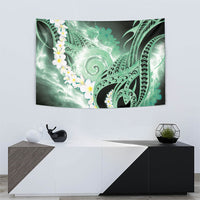 Piko Hawaiian Tapestry Green Galaxy Spiral Plumeria Tribal Patterns