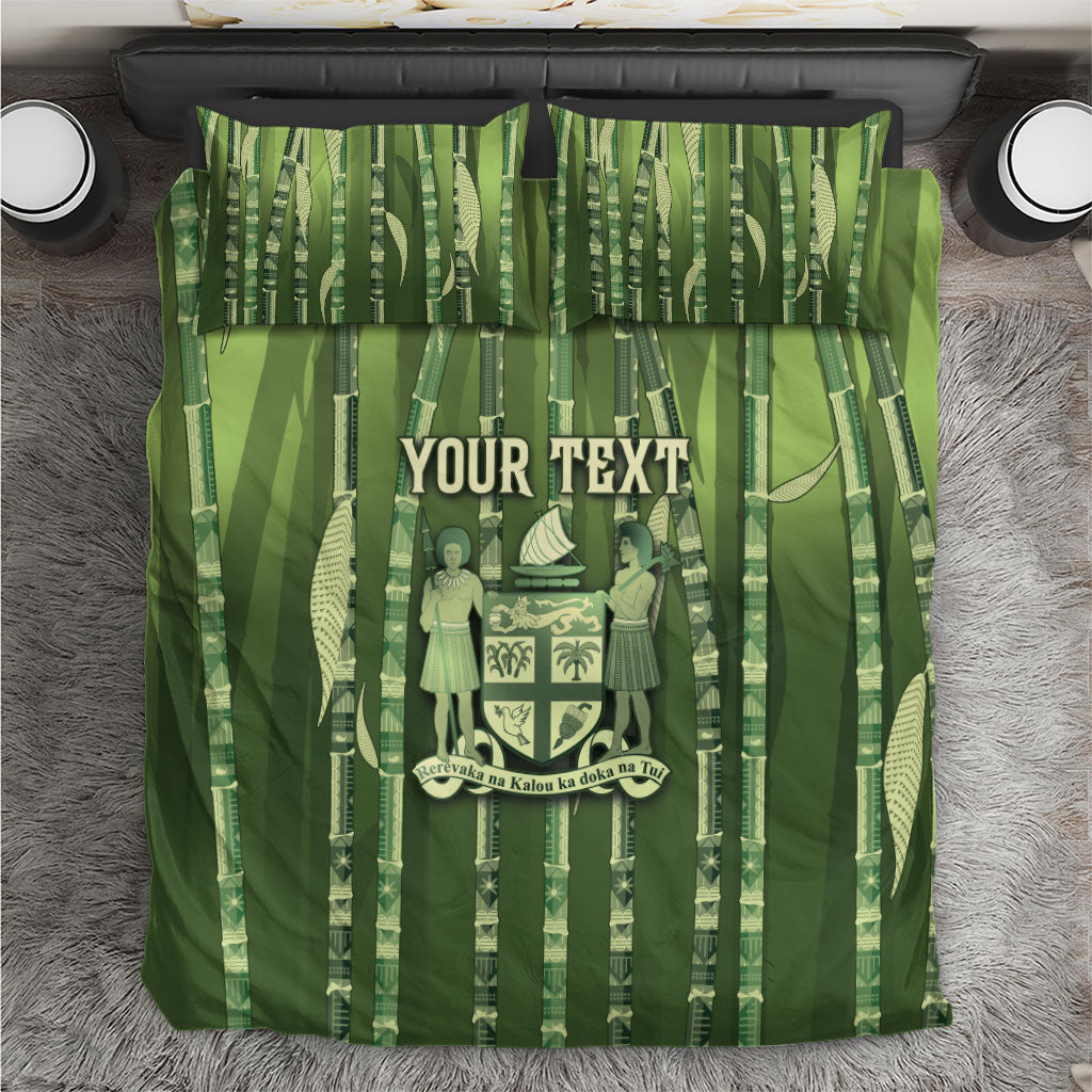 Personalised Fiji Language Week Sugarcane Masi Bedding Set Green Tapa Tribal Pattern DT05 Green - Polynesian Pride