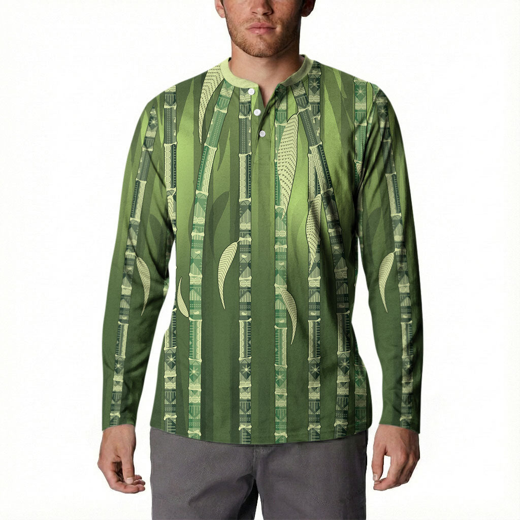 Personalised Fiji Language Week Sugarcane Masi Button Sweatshirt Green Tapa Tribal Pattern DT05 - Polynesian Pride