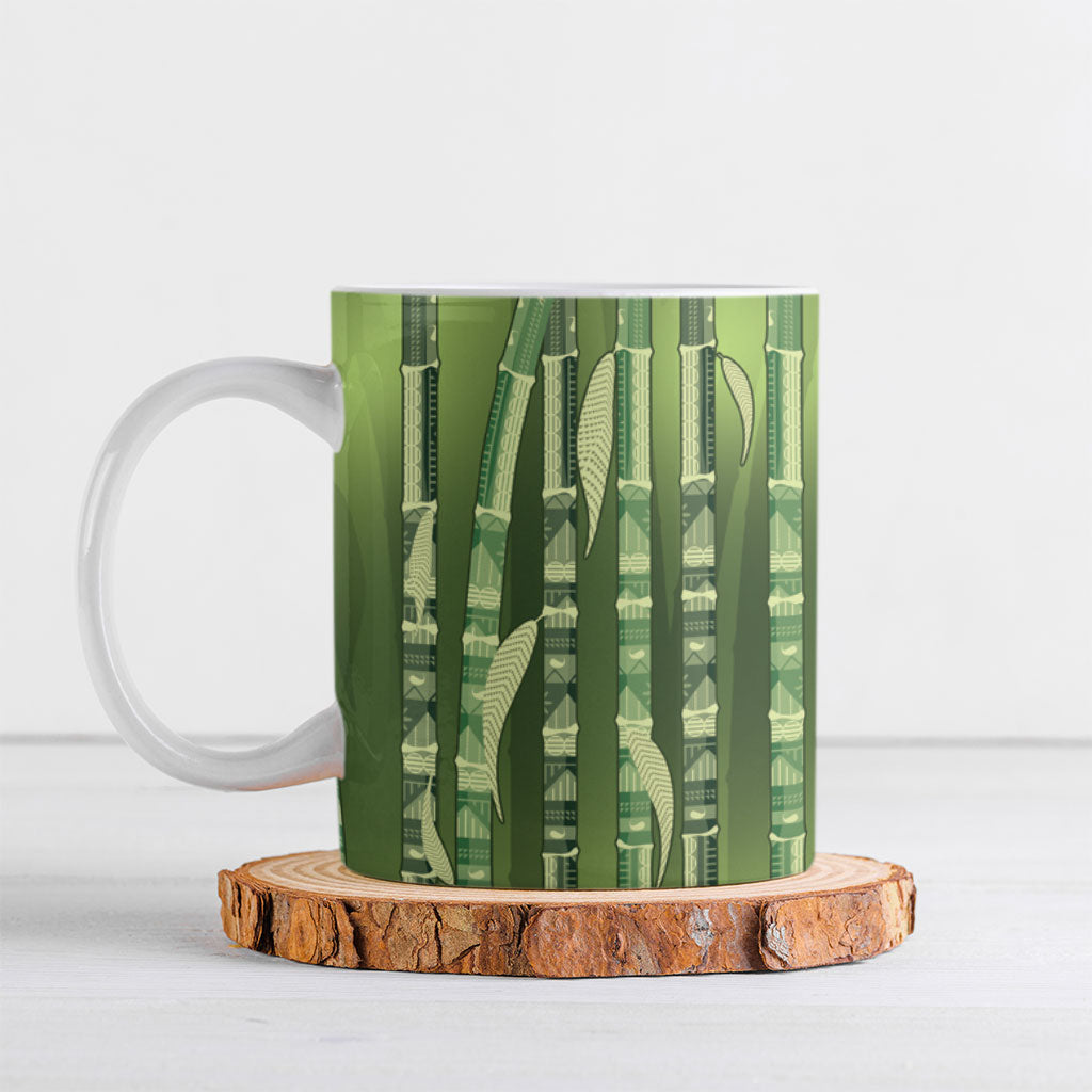 Personalised Fiji Language Week Sugarcane Masi Ceramic Mug Green Tapa Tribal Pattern DT05 Green - Polynesian Pride