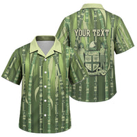 Personalised Fiji Language Week Sugarcane Masi Family Matching Tank Maxi Dress and Hawaiian Shirt Green Tapa Tribal Pattern