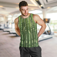 Personalised Fiji Language Week Sugarcane Masi Men Tank Top Green Tapa Tribal Pattern