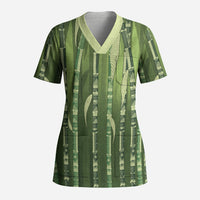 Personalised Fiji Language Week Sugarcane Masi Scrub Top Green Tapa Tribal Pattern DT05 Adult Green - Polynesian Pride