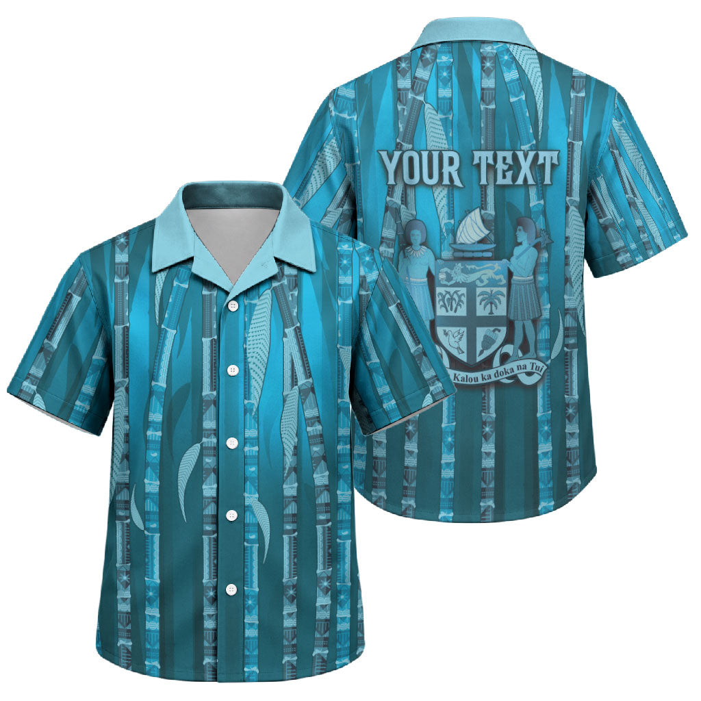 Personalised Fiji Language Week Sugarcane Masi Family Matching Summer Maxi Dress and Hawaiian Shirt Blue Tapa Tribal Pattern DT05 Son's Shirt Blue - Polynesian Pride