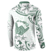 Aloha Hawaii Shaka Button Sweatshirt Hang Loose Mint Version - Polynesian Pride