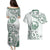 Aloha Hawaii Shaka Couples Matching Puletasi and Hawaiian Shirt Hang Loose Mint Version - Polynesian Pride