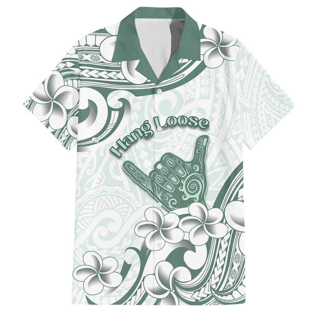 Aloha Hawaii Shaka Family Matching Short Sleeve Bodycon Dress and Hawaiian Shirt Hang Loose Mint Version - Polynesian Pride