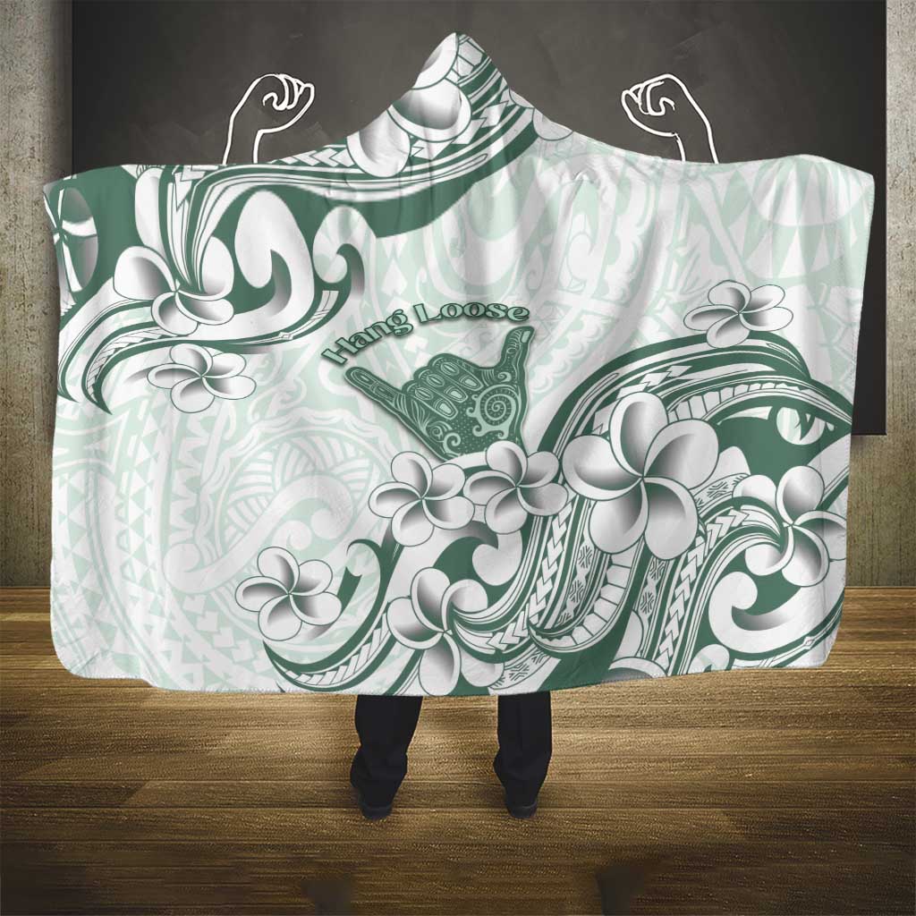 Aloha Hawaii Shaka Hooded Blanket Hang Loose Mint Version - Polynesian Pride