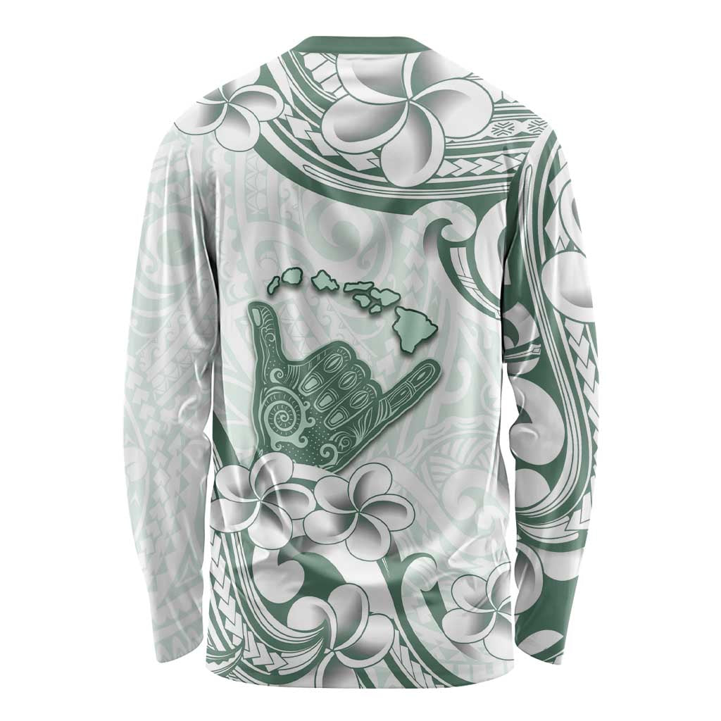Aloha Hawaii Shaka Long Sleeve Shirt Hang Loose Mint Version DT05 - Polynesian Pride