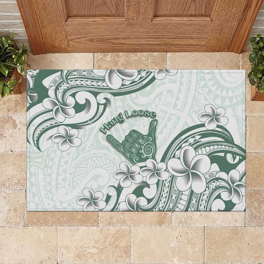 Aloha Hawaii Shaka Rubber Doormat Hang Loose Mint Version DT05 Mint - Polynesian Pride