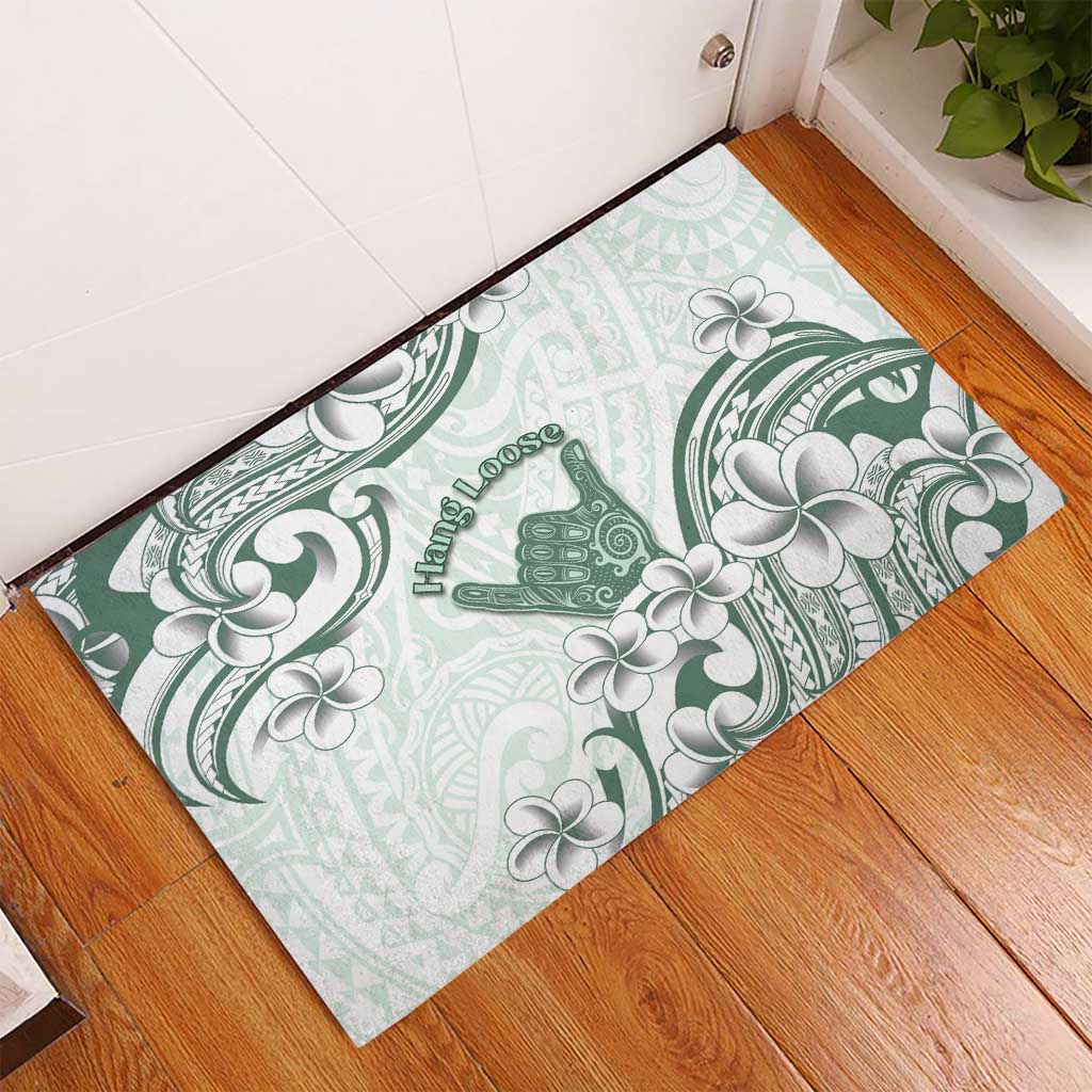 Aloha Hawaii Shaka Rubber Doormat Hang Loose Mint Version DT05 - Polynesian Pride