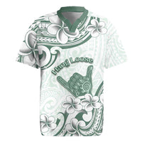 Aloha Hawaii Shaka Rugby Jersey Hang Loose Mint Version - Polynesian Pride