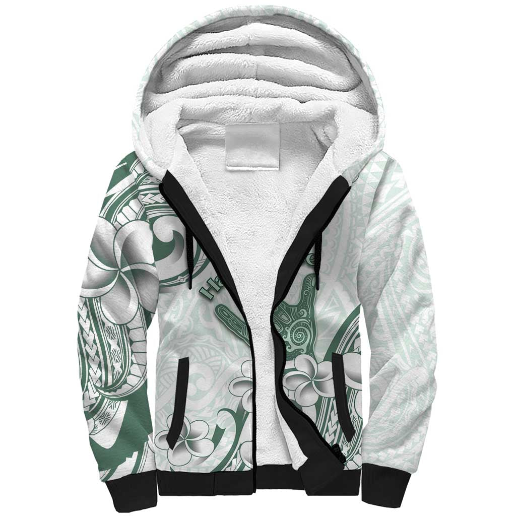 Aloha Hawaii Shaka Sherpa Hoodie Hang Loose Mint Version DT05 Unisex Mint - Polynesian Pride
