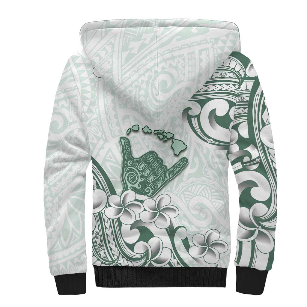 Aloha Hawaii Shaka Sherpa Hoodie Hang Loose Mint Version DT05 - Polynesian Pride