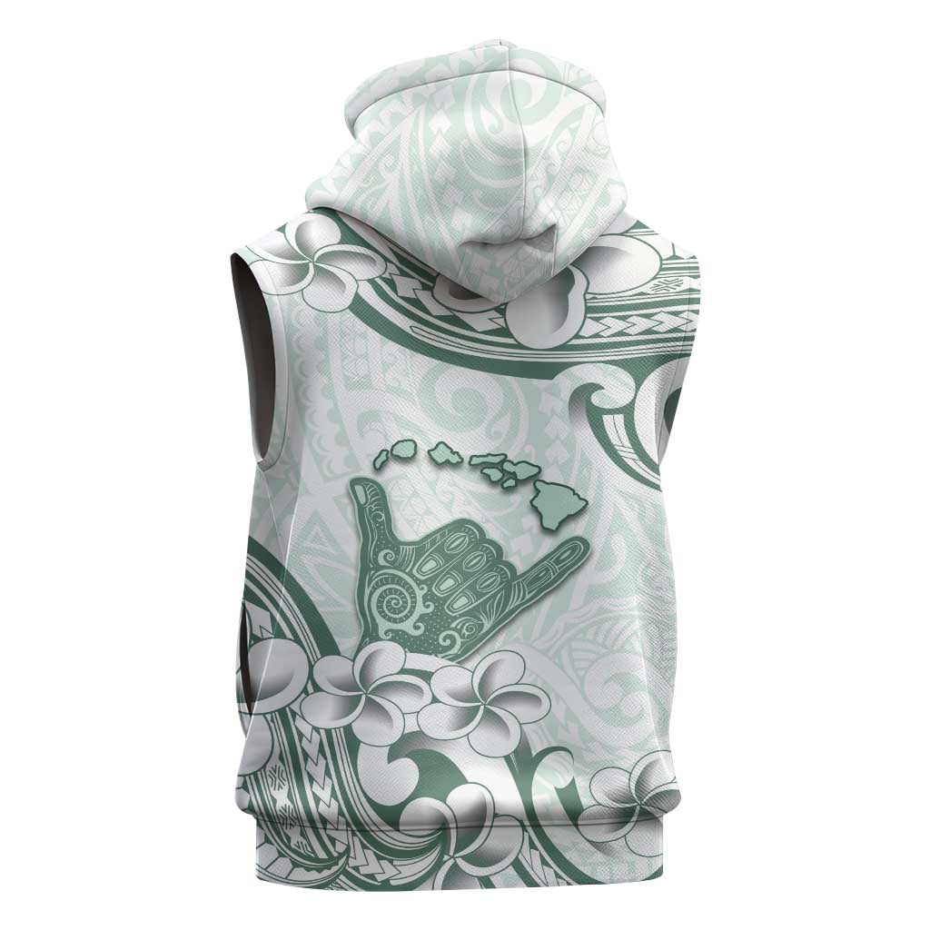 Aloha Hawaii Shaka Sleeveless Hoodie Hang Loose Mint Version - Polynesian Pride