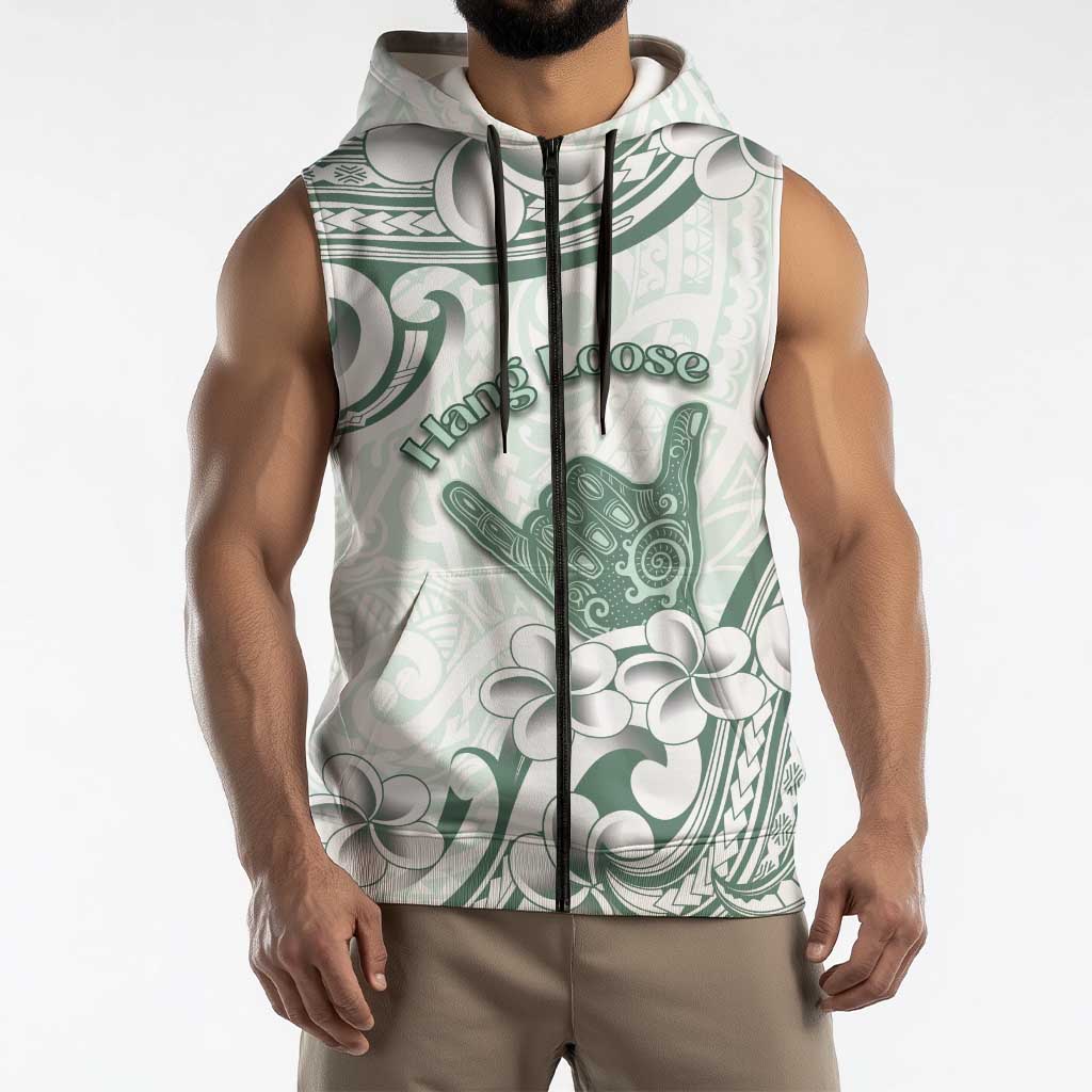 Aloha Hawaii Shaka Sleeveless Zip Hoodie Hang Loose Mint Version DT05 - Polynesian Pride