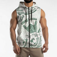 Aloha Hawaii Shaka Sleeveless Zip Hoodie Hang Loose Mint Version DT05 - Polynesian Pride