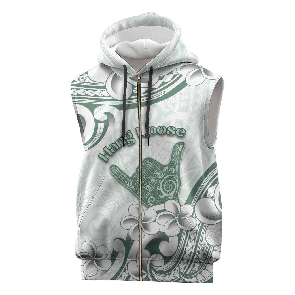 Aloha Hawaii Shaka Sleeveless Zip Hoodie Hang Loose Mint Version - Polynesian Pride