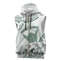 Aloha Hawaii Shaka Sleeveless Zip Hoodie Hang Loose Mint Version - Polynesian Pride