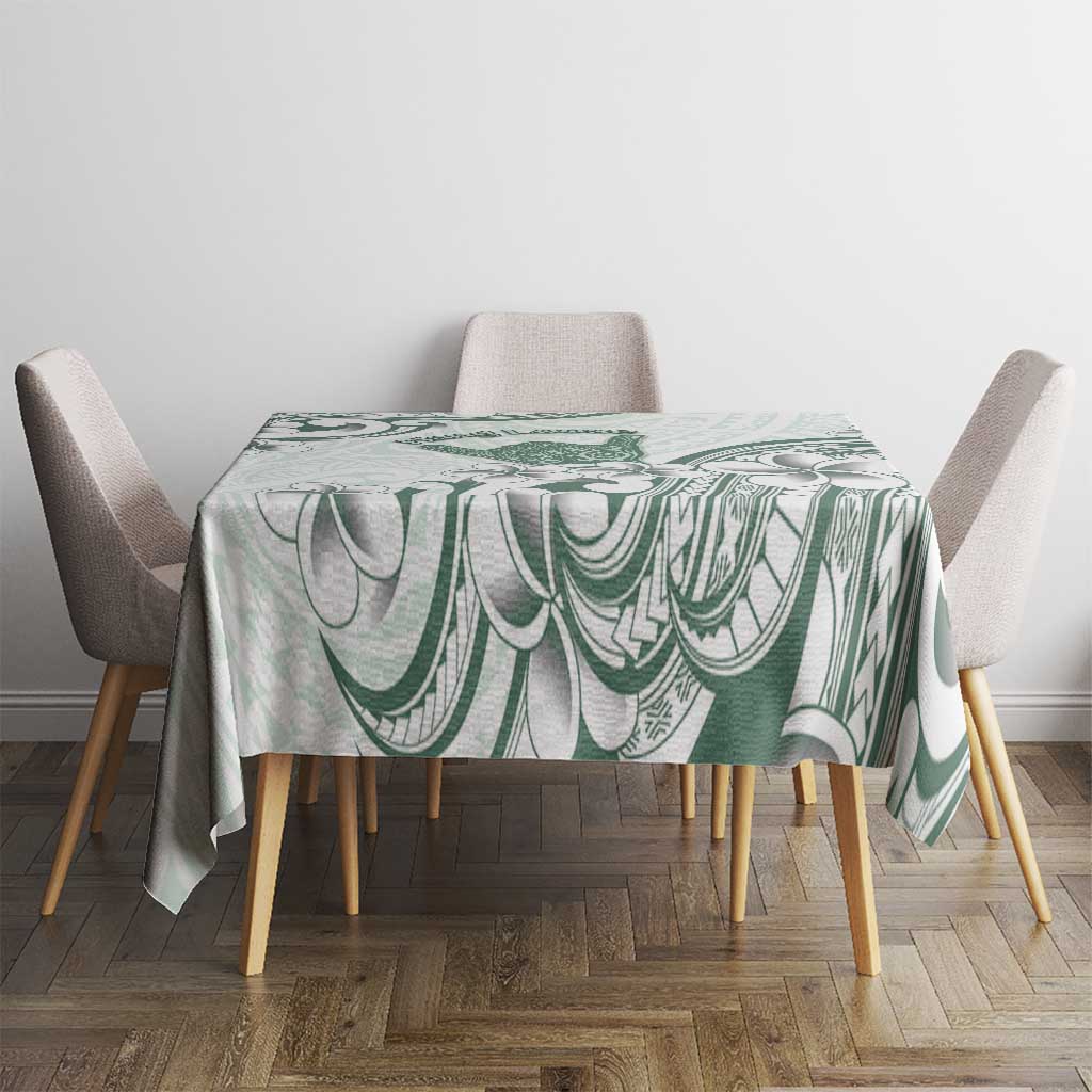 Aloha Hawaii Shaka Tablecloth Hang Loose Mint Version - Polynesian Pride