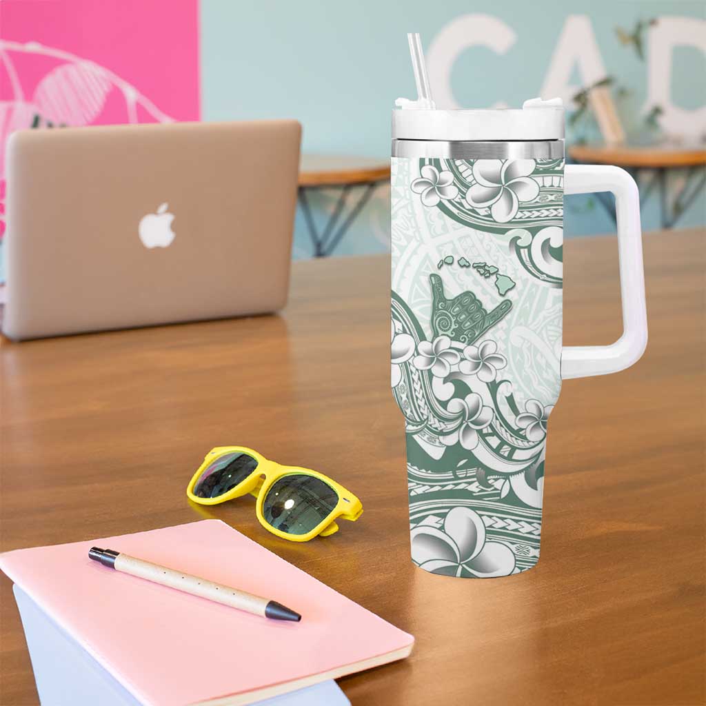 Aloha Hawaii Shaka Tumbler With Handle Hang Loose Mint Version - Polynesian Pride