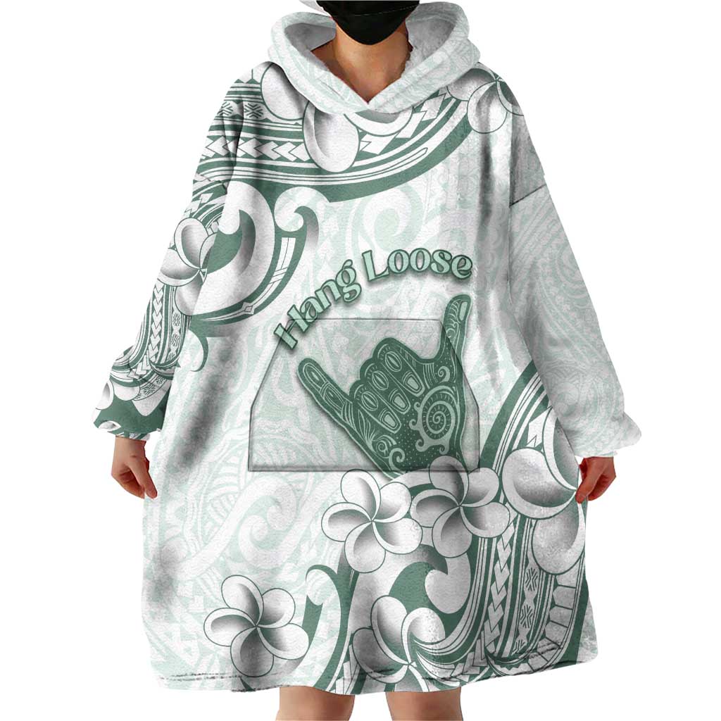 Aloha Hawaii Shaka Wearable Blanket Hoodie Hang Loose Mint Version DT05 - Polynesian Pride