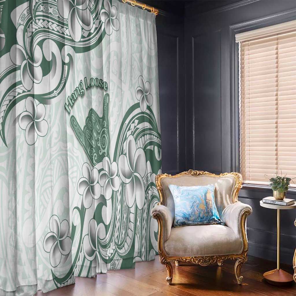 Aloha Hawaii Shaka Window Curtain Hang Loose Mint Version - Polynesian Pride