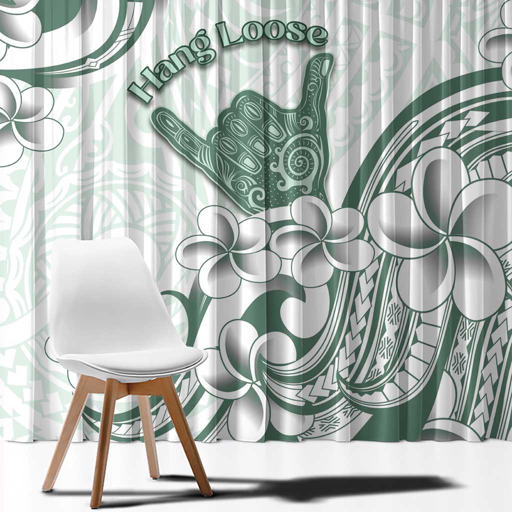 Aloha Hawaii Shaka Window Curtain Hang Loose Mint Version - Polynesian Pride
