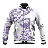 Aloha Hawaii Shaka Baseball Jacket Hang Loose Purple Version - Polynesian Pride