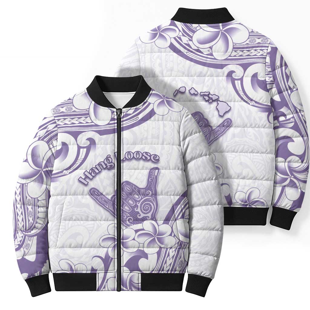 Aloha Hawaii Shaka Bomber Puffer Jacket Hang Loose Purple Version DT05 - Polynesian Pride