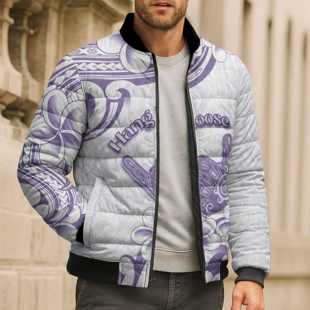 Aloha Hawaii Shaka Bomber Puffer Jacket Hang Loose Purple Version DT05 - Polynesian Pride