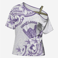 Aloha Hawaii Shaka Cross Shoulder Shirt Hang Loose Purple Version - Polynesian Pride