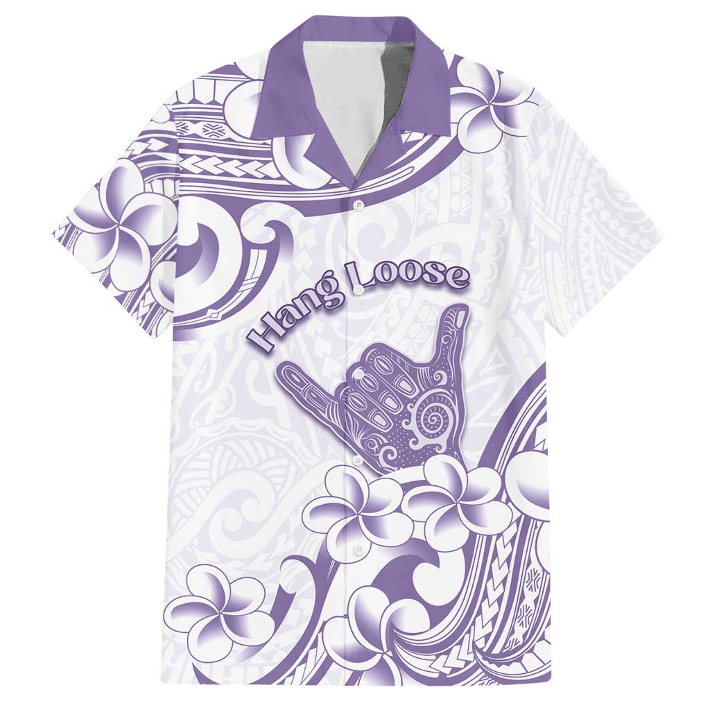 Aloha Hawaii Shaka Family Matching Off Shoulder Maxi Dress and Hawaiian Shirt Hang Loose Purple Version - Polynesian Pride